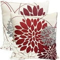 thumbnail image 1 of Decorative Throw Pillow Covers Set of 2 Wine Red Pillow Covers 16x16 inch Throw Pillows Linen Square Pillow Case,Farmhouse Outdoor Modern Floral Pillow Covers for Couch Sofa Living Room, 1 of 6