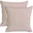 thumbnail image 1 of Decorative Throw Pillow Covers Set of 2 Wine Red Pillow Covers 18x18 inch Throw Pillows Linen Square Pillow Case,Farmhouse Outdoor Modern Striped Pillow Covers for Couch Sofa Living Room, 1 of 6