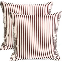 Decorative Throw Pillow Covers Set of 2 Wine Red Pillow Covers 18x18 inch Throw Pillows Square Pillow Case,Farmhouse Outdoor Modern Striped Pillow Covers for Couch Sofa Living Room