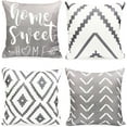 thumbnail image 1 of Decorative Throw Pillow Covers Set of 4 Grey Pillow Covers 16x16 inch Throw Pillow Cases Linen Square Pillow Case,Farmhouse Outdoor Modern Geometric Pillow Covers for Couch Sofa Living Room, 1 of 6
