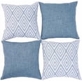 thumbnail image 1 of Decorative Throw Pillow Covers Set of 4 Couch Pillows Accent Cushion Cover for Couch Sofa Living Room, 20"x20" inches, Blue, 1 of 6