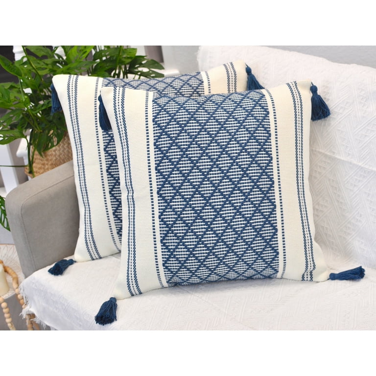 One Navy Pillow Cover Decorative Pillows 18 X 18 Inch Navy Blue