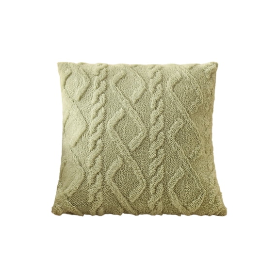 Decorative Throw Pillow Covers Textured Faux Soft Square Throw Pillow Covers for Couch Living Room Sofa Green 1 Pack