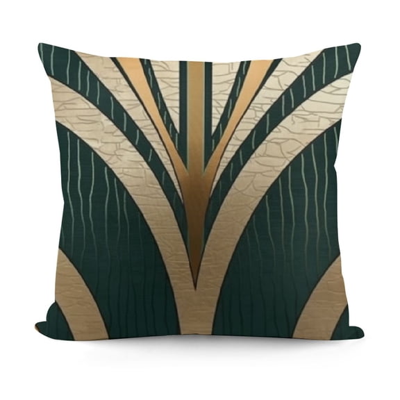 Decorative Throw Pillow CoversOlive Green Gold Soft Pillow Covers Striped Christmas Decor Square Cushion Covers Home Decor for Couch Patio Sofa Bedroom Car