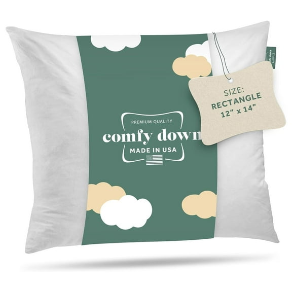 Decorative Throw Pillow Insert, Down and Fill, 100% Cotton Cover, 233 Thread Count - Made in USA (12 X 14)