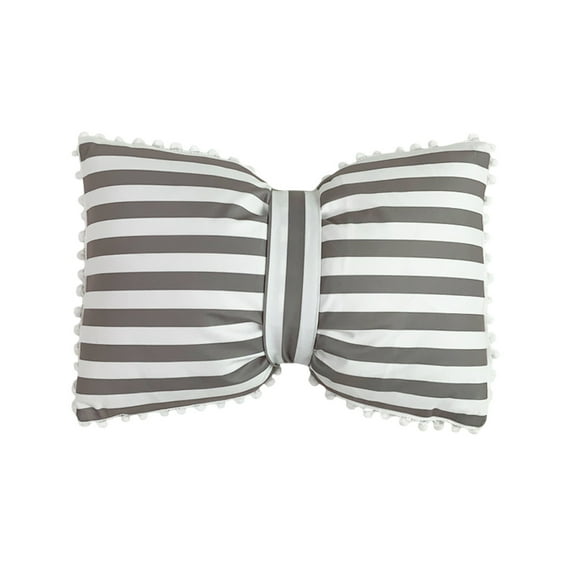 Decorative Throw Pillow Soft Bow Pillow Decorative Throw Cushion Stripes Throw Pillow for Sofa Office Car