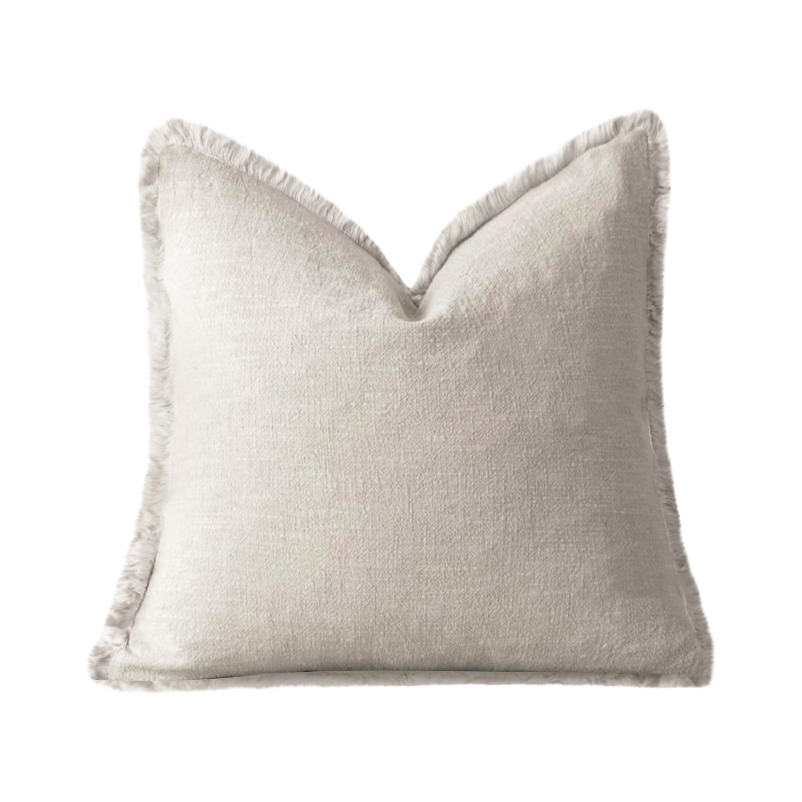 Decorative Throw Pillow Square Soft Plush Cushion for Sofa Bed Chair Home Office Living Room Bedroom Indoor Outdoor Use（Beige）