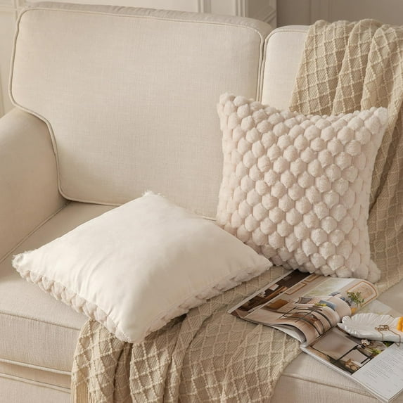 Decorative Throw Pillow for Sofa Bed Chair, Sculpted Texture Accent Cushion Series for Modern Cozy Home Styling,2-Pack