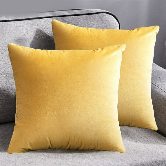 Decorative Throw Pillows, Linen Sofa Cushion,Sofa Bed Pillows for Living Room, Bedroom, Office Decor,18x18 Inch(Yellow)
