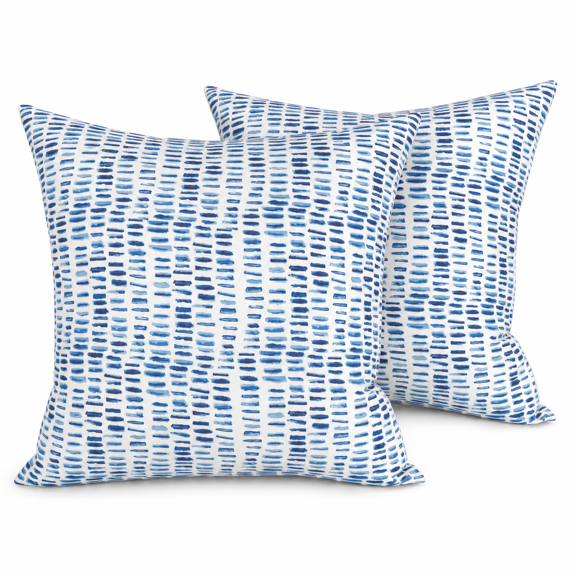Decorative Throw Pillows Pebble Blue 18x18 Inch (With Inserts) 2 Count