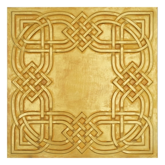 Decorative Tin Ceiling Tiles 3D embossed wall panels for Office Building PL61 Golden 10Pcs/pack