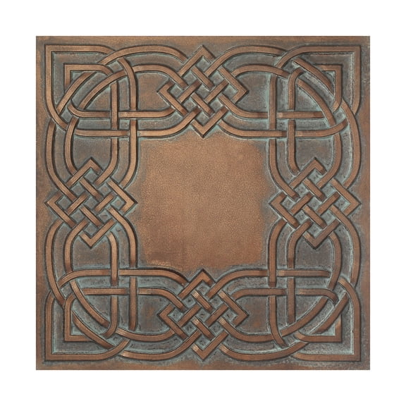 Decorative Tin Ceiling Tiles 3D embossed wall panels for literary book bars PL61 Weathered copper 10Pcs/pack