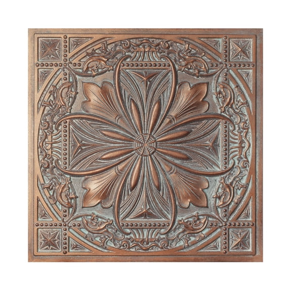 Decorative Tin Ceiling Tiles Vintage ceiling panels for literary book bars PL10 Weathered copper 10Pcs/pack