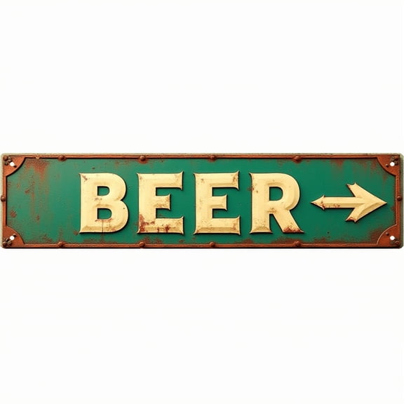Decorative Tin Sign - 12*8 Inches Beer Direction Retro Design, Ideal for Bar/Man Cave/Patio, Bar Decorations for Home, Man Cave Decor, Outdoor Bar Signs
