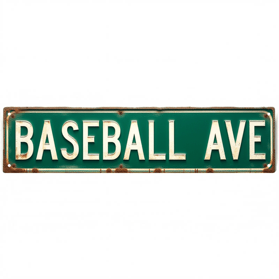 Decorative Tin Sign - 16*4 Inch "BASEBALL AVE" Sports Design for Bedroom, Garage, Stadium - Vintage Metal Sign, Ideal for Baseball Decor, Vintage Decor for Home, Man Cave Accessories