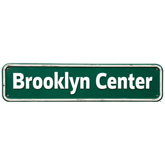 Decorative Tin Sign 16*4 Inch - Brooklyn Center Modern Design - Ideal for Living Room, Patio, Bedroom | Cool Posters, Mens Wall Decor, Patio Signs
