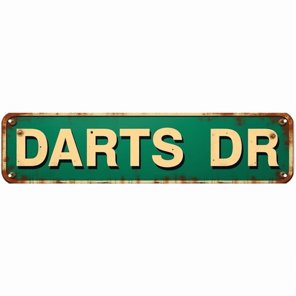 Decorative Tin Sign - 16*4 Inch "DARTS DR" Game Design for Game Room, Man Cave, Garage - Vintage Metal Sign, Ideal for Man Cave Accessories, Game Room Decor, Funny Room Decor