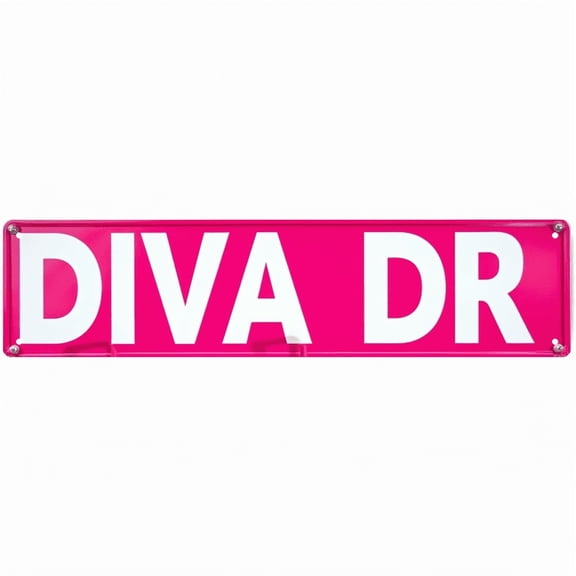 Decorative Tin Sign - 16*4 Inch "DIVA DR" Glam Design for Bedroom, Salon, Patio - Vintage Metal Sign, Ideal for Indie Room Decor, Unique Wall Decor, Cool Posters
