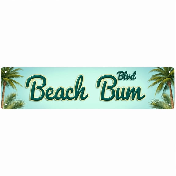 Decorative Tin Sign - 16*4 Inch "FLORIDA Beach Bum" Coastal Design for Beach House, Patio, Bedroom - Tin Signs, Ideal for Beach Theme Decor, Beachy Decor, Outdoor Signs