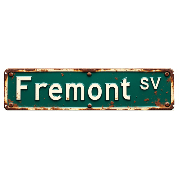 Decorative Tin Sign 16*4 Inch Fremont SV Street Sign - For Outdoor, Bedroom, Bar Decor | street signs, outdoor signs, bar decorations for home