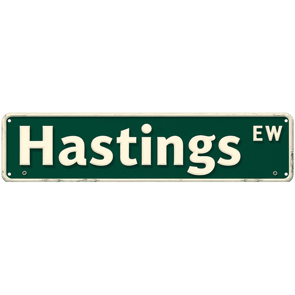 Decorative Tin Sign 16*4 Inch - Hastings EW Small Town Design - Ideal for Kitchen, Bedroom, Outdoor Porch | Retro Kitchen Decor, Bedroom Accessories, Porch Sign