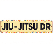 Decorative Tin Sign - 16*4 Inch "JIU-JITSU DR" Martial Arts Design for Gym, Garage, Man Cave - Vintage Metal Sign, Ideal for Man Cave Accessories, Cool Posters, Outdoor Signs