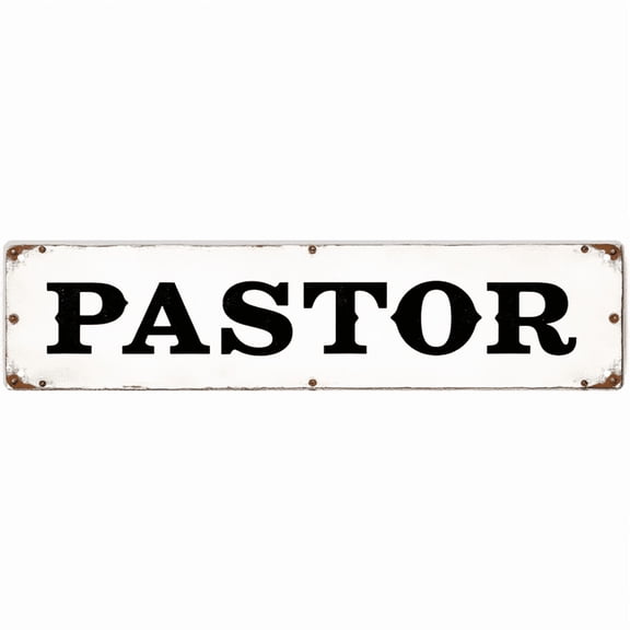 Decorative Tin Sign - 16*4 Inch "PASTOR" Professional Design for Church, Office, Home - Tin Signs, Ideal for Office Decor, Unique Wall Decor, Vintage Decor for Home