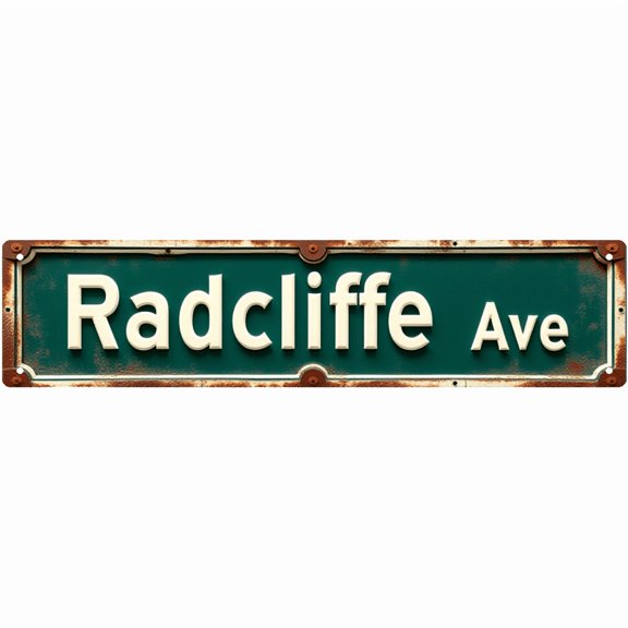 Decorative Tin Sign 16*4 Inch Radcliffe Ave Marker - For Laundry Room, Bedroom, Patio | laundry signs wall decor, signs for bedroom, patio signs