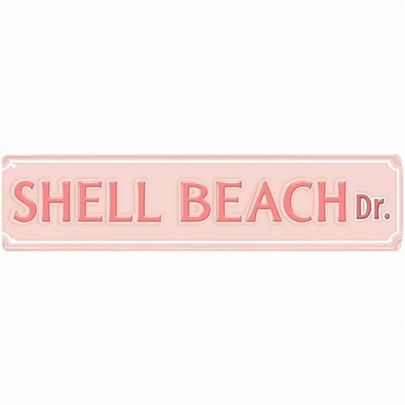 Decorative Tin Sign - 16*4 Inch "SHELL BEACH Dr." Coastal Design for Beach House, Patio, Bedroom - Vintage Metal Sign, Ideal for Beach Theme Decor, Outdoor Signs, Beachy Decor