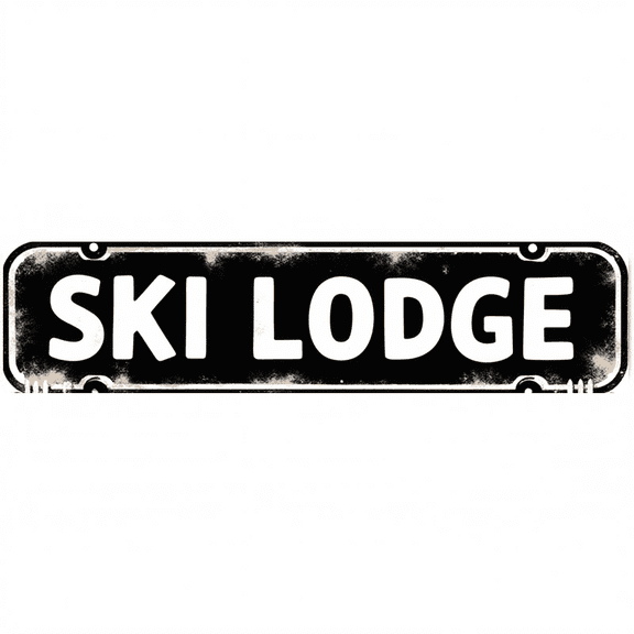 Decorative Tin Sign - 16*4 Inch "SKI LODGE" Winter Design for Ski Resort, Bedroom, Garage - Vintage Metal Sign, Ideal for Vintage Decor for Home, Outdoor Signs, Cool Posters
