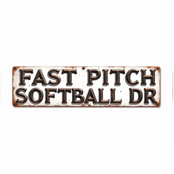 Decorative Tin Sign - 16*4 Inch "SOFTBALL DR FAST PITCH" Sports Design for Field, Garage, Bedroom - Vintage Metal Sign, Ideal for Sports Decor, Man Cave Accessories, Cool Posters