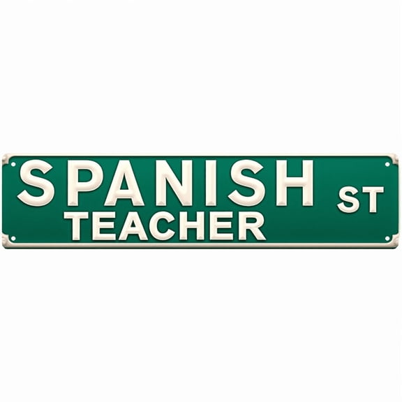 Decorative Tin Sign - 16*4 Inch "SPANISH ST" Vintage Street Design for Bedroom, Garage, Patio - Tin Signs, Ideal for Street Signs for Bedroom, Vintage Decor for Home, Funny Room Decor