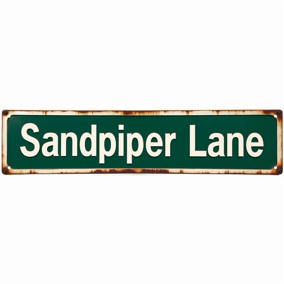 Decorative Tin Sign 16*4 Inch Sandpiper Lane Marker - For Movie Room, Bar, Patio | movie theater decor, bar decorations for home, patio wall decor