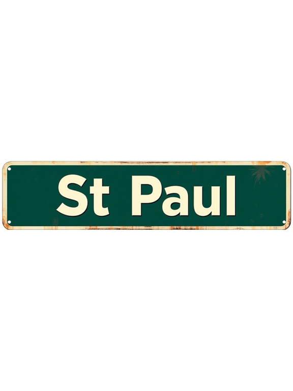 Decorative Tin Sign 16*4 Inch - St Paul Historic Design - Ideal for Living Room, Bar, Outdoor Porch | Vintage Room Decor, Bar Decorations, Family Sign