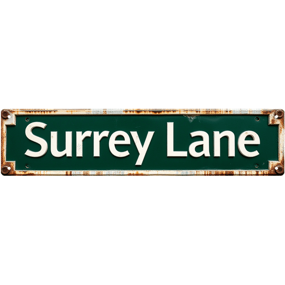 Decorative Tin Sign 16*4 Inch Surrey Lane Marker - For Family Decor, Bedroom, Outdoor | family signs for home decor wall, vintage bedroom decor, outdoor signs