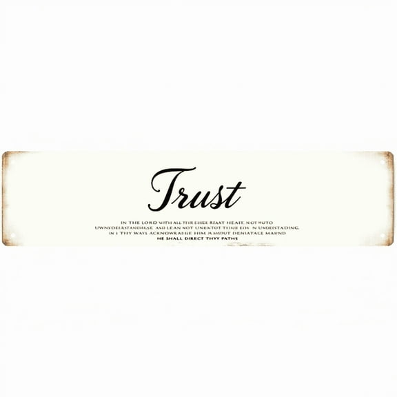 Decorative Tin Sign - 16*4 Inch "Trust" Motivational Design for Office, Bedroom, Living Room - Tin Signs, Ideal for Inspirational Signs, Indie Room Decor, Cool Posters