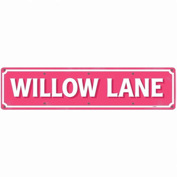 Decorative Tin Sign - 16*4 Inch "WILLOW LANE" Street Design for Bedroom, Living Room, Garage - Tin Signs, Ideal for Street Signs for Bedroom, Vintage Decor for Home, Unique Wall Decor