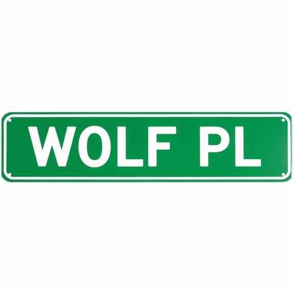 Decorative Tin Sign - 16*4 Inch "WOLF PL" Wildlife Design for Backyard, Bedroom, Patio - Tin Signs, Ideal for Wildlife Decor, Outdoor Signs, Trippy Room Decor