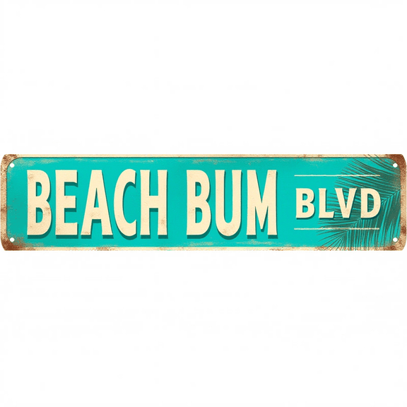 Decorative Tin Sign 16*4 Inches Beach Bum Blvd For Beach House, Patio, Bedroom | Beachy Decor, Beach House Decor, Outdoor Sign