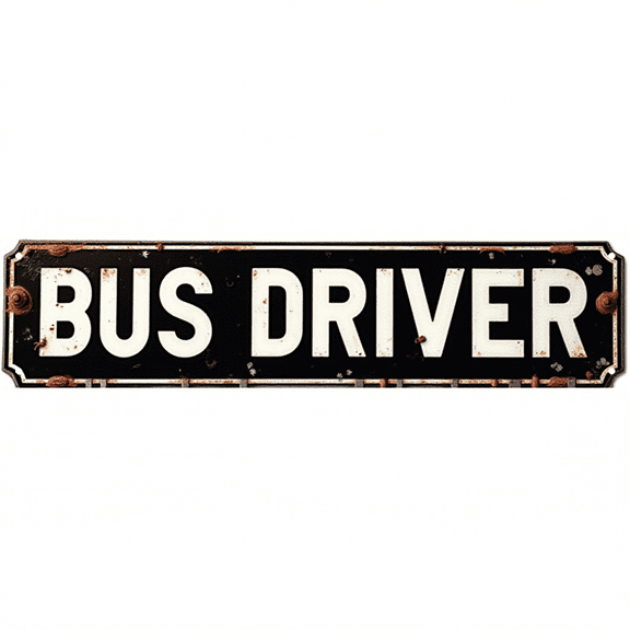 Decorative Tin Sign 16*4 Inches "Bus Driver" Garage, Office, Patio Bus Driver Theme, Vintage Decor for Home, Funny Room Decor