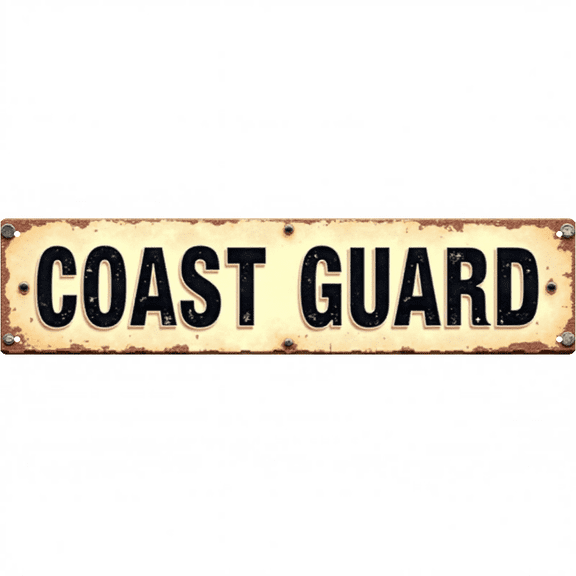 Decorative Tin Sign 16*4 Inches "Coast Guard" Suitable for Coast Guard Room, Garage, Outdoor Patio Outdoor Metal Signs, Garage Decor, Mens Room Decor