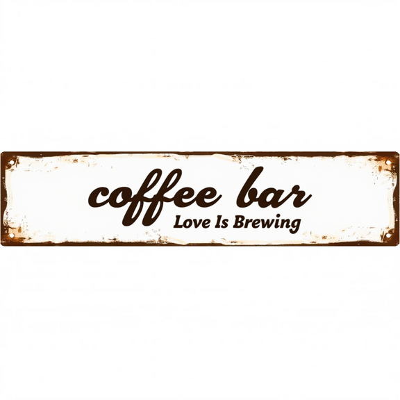 Decorative Tin Sign 16*4 Inches Coffee Bar For Kitchen, Home Bar, Patio | Coffee Bar Decor, Kitchen Signs, Outdoor Sign
