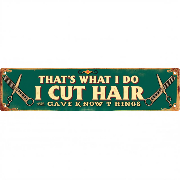 Decorative Tin Sign 16*4 Inches I Cut Hair For Salon, Studio, Patio | Beauty Decor, Salon Decor, Outdoor Sign