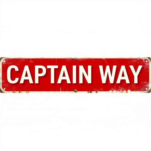Decorative Tin Sign 16*4 Inches - Ideal for K"Captain Way" itchen, Coffee Nook, Patio - Kitchen Signs, Vintage Decor for Home, Beachy Decor with Coffee Bar Theme