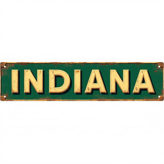 Decorative Tin Sign 16*4 Inches Indiana For Laundry Room, Garage, Patio | Laundry Decor, Funny Signs, Retro Kitchen Decor