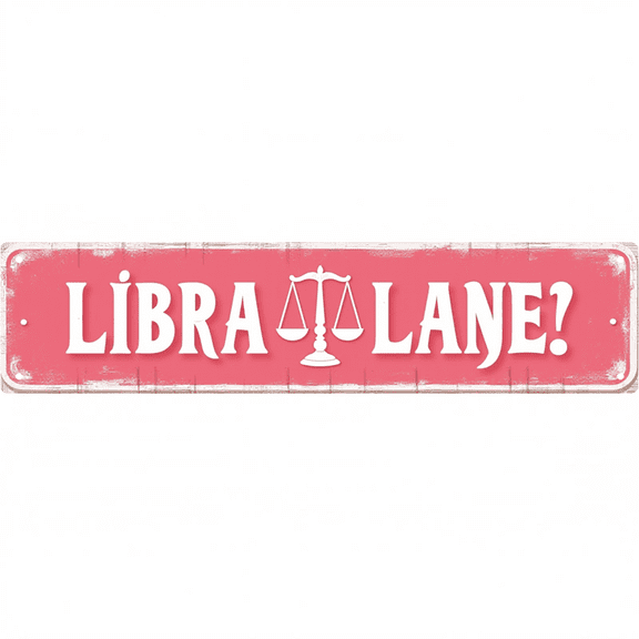 Decorative Tin Sign 16*4 Inches "Libra Lane?" Bedroom, Living Room, Patio Libra Lane Theme, Hippie Decor, Vintage Decor for Home