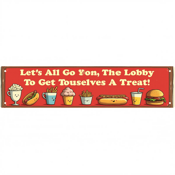 Decorative Tin Sign 16*4 Inches Lobby Treat Themed Graphic - Perfect for Office Lobby Break Room Kitchen - Includes tin signs snack decor indoor sign