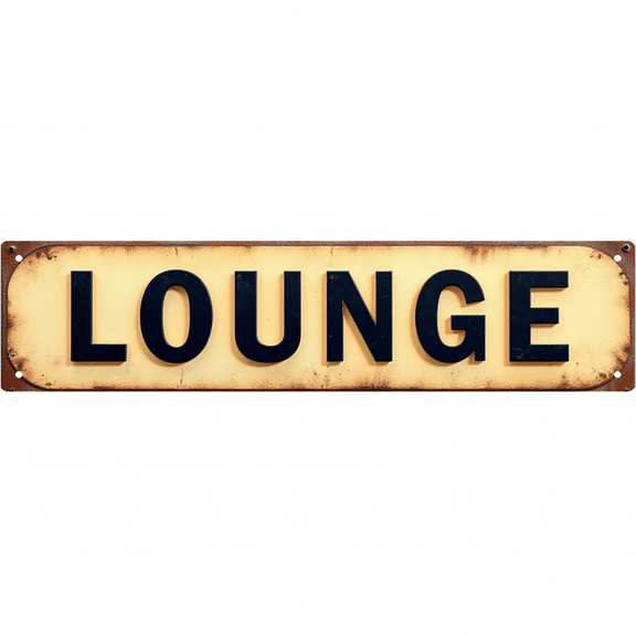 Decorative Tin Sign 16*4 Inches "Lounge" Man Cave, Garage, Patio Pilot Lounge Theme, Man Cave Decor, Garage Decor