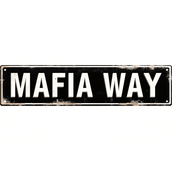 Decorative Tin Sign 16*4 Inches –Mafia Way For Man Cave, Garage, Patio | Man Cave Decor, Indie Room Decor, Outdoor Sign