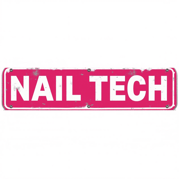 Decorative Tin Sign 16*4 Inches Nail Tech For Salon, Studio, Patio | Beauty Decor, Salon Decor, Outdoor Sign